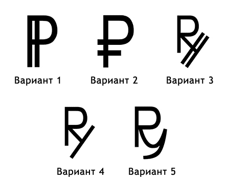 Варианты символа рубля  (8586 bytes)